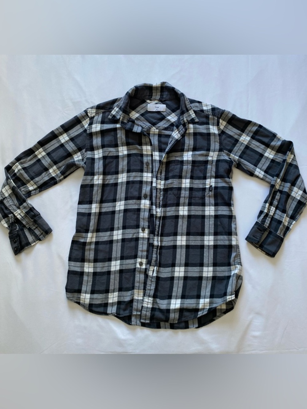 TNA Black & White Plaid Button-Down Shirt